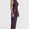 Sahara Merlot Vegan Leather Maxi Dress