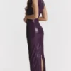 Sahara Merlot Vegan Leather Maxi Dress