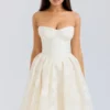 Saige Vintage Cream Floral Strapless Mini Dress