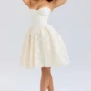Saige Vintage Cream Floral Strapless Mini Dress