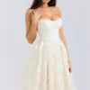 Saige Vintage Cream Floral Strapless Mini Dress