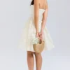Saige Vintage Cream Floral Strapless Mini Dress