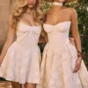 Serenita Vintage Cream Floral Mini Dress