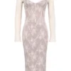 Saisha Ivory Lace Long Sleeve Midi Dress