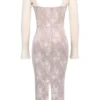 Saisha Ivory Lace Long Sleeve Midi Dress