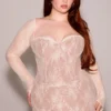 Saisha Ivory Lace Long Sleeve Midi Dress