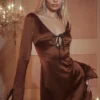Sakina Copper Satin Mini Dress