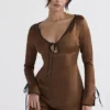 Sakina Copper Satin Mini Dress