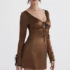Sakina Copper Satin Mini Dress