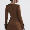 Sakina Copper Satin Mini Dress