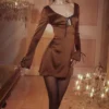 Sakina Copper Satin Mini Dress