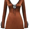 Sakina Copper Satin Mini Dress