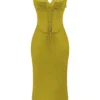 Salma Chartreuse Satin Slip Dress