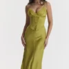 Salma Chartreuse Satin Slip Dress