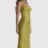 Salma Chartreuse Satin Slip Dress