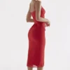 Salma Red Rose Satin Slip Dress
