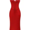 Salma Red Rose Satin Slip Dress