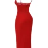 Salma Red Rose Satin Slip Dress