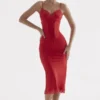 Salma Red Rose Satin Slip Dress