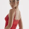 Salma Red Rose Satin Slip Dress