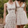 Salma Rose Print Mini Dress