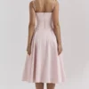 Samaria Ballerina Pink Twill Corset Midi Dress