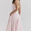 Samaria Ballerina Pink Twill Corset Midi Dress