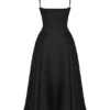 Samaria Black Corset Midi Dress