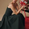 Samaria Emerald Green Corset Midi Dress