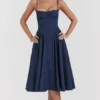 Samaria French Navy Corset Sundress