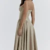 Samaria Taupe Corset Sundress