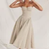 Samaria Taupe Corset Sundress