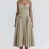 Samaria Taupe Corset Sundress