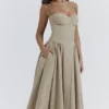 Samaria Taupe Corset Sundress