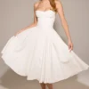 Samaria White Corset Midi Dress