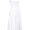 Samaria White Corset Midi Dress