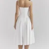 Samaria White Corset Midi Dress