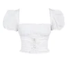 Samaya White Gathered Top