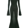 Sancha Forest Green Knit Maxi Dress