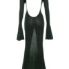 Sancha Forest Green Knit Maxi Dress