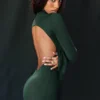 Sancha Forest Green Knit Maxi Dress