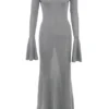 Sancha Steel Metallic Maxi Dress