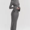 Sancha Steel Metallic Maxi Dress