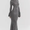 Sancha Steel Metallic Maxi Dress