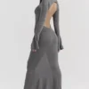 Sancha Steel Metallic Maxi Dress