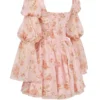 Sancia English Vintage Rose Print Puff Sleeve Mini Dress
