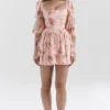 Sancia English Vintage Rose Print Puff Sleeve Mini Dress