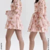 Sancia English Vintage Rose Print Puff Sleeve Mini Dress