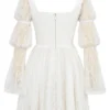 Sancia White Lace Puff Sleeve Mini Dress