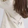 Sander Cream Double Breasted Funnel Neck Coat
